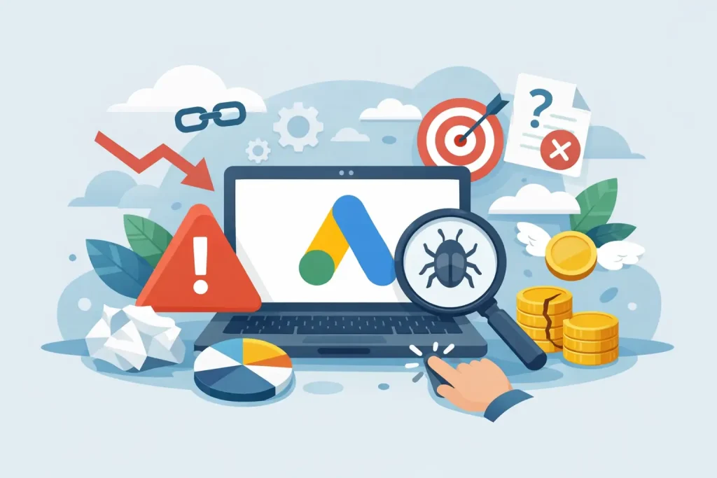 9 errores comunes en Google Ads