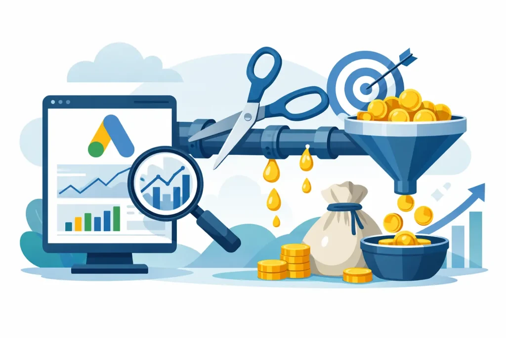 Auditoría Google Ads que corta fugas