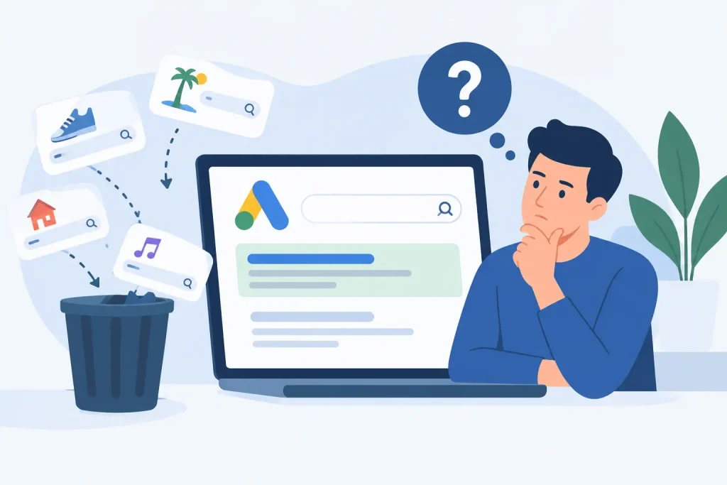 Por qué llegan consultas irrelevantes en Google Ads